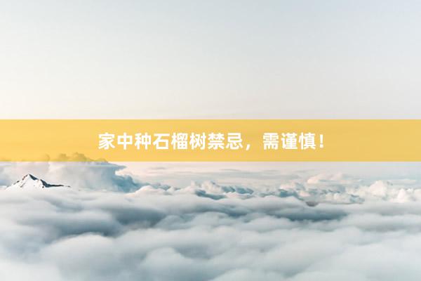 家中种石榴树禁忌，需谨慎！