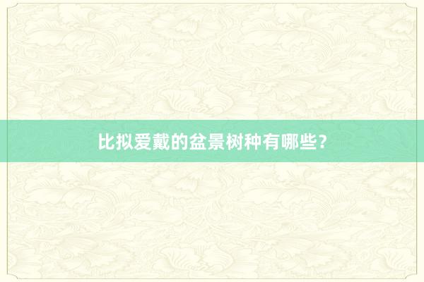 比拟爱戴的盆景树种有哪些？