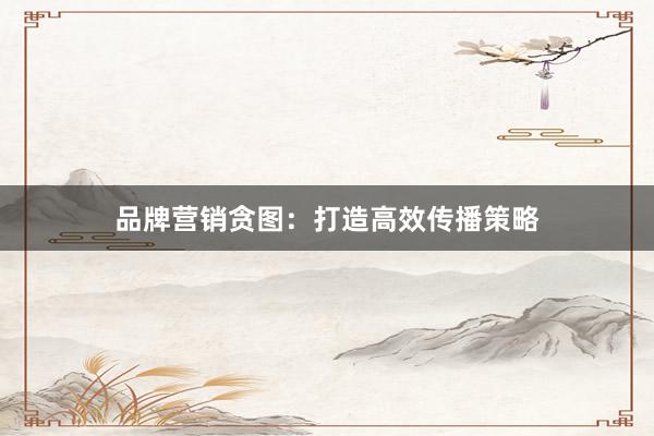 品牌营销贪图：打造高效传播策略